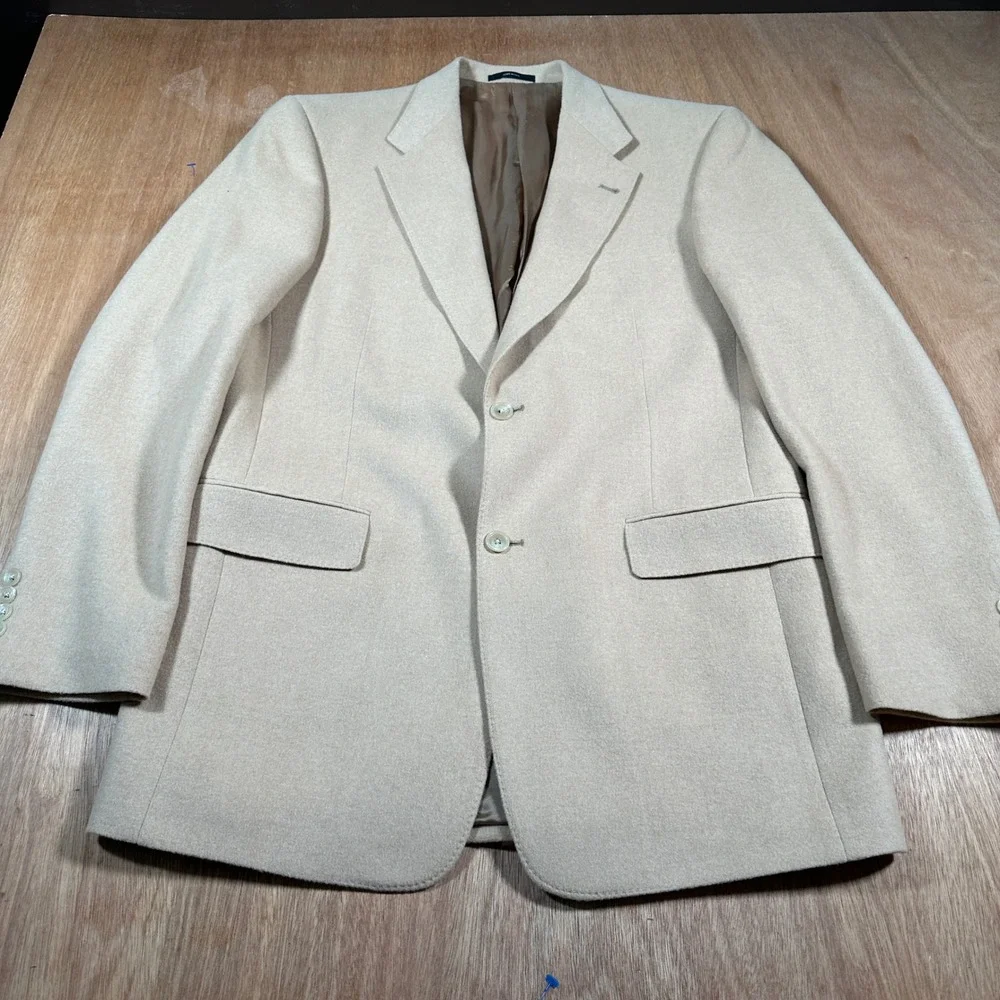 Hart Schaffner Marx 40L 100% Camel Hair Blazer Tan Sport Coat Long